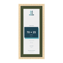Louis Cream 80 x 35 cm picture frame with a green mount for a 70 x 25 cm photo