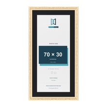 Louis Cream 80 x 40 cm picture frame with a black mount for a 70 x 30 cm photo