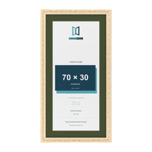 Louis Cream 80 x 40 cm picture frame with a green mount for a 70 x 30 cm photo