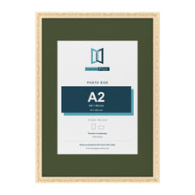 Louis Cream A1 picture frame with a green mount for an A2 photo