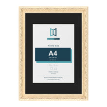 Louis Cream A3 picture frame with a black mount for an A4 photo