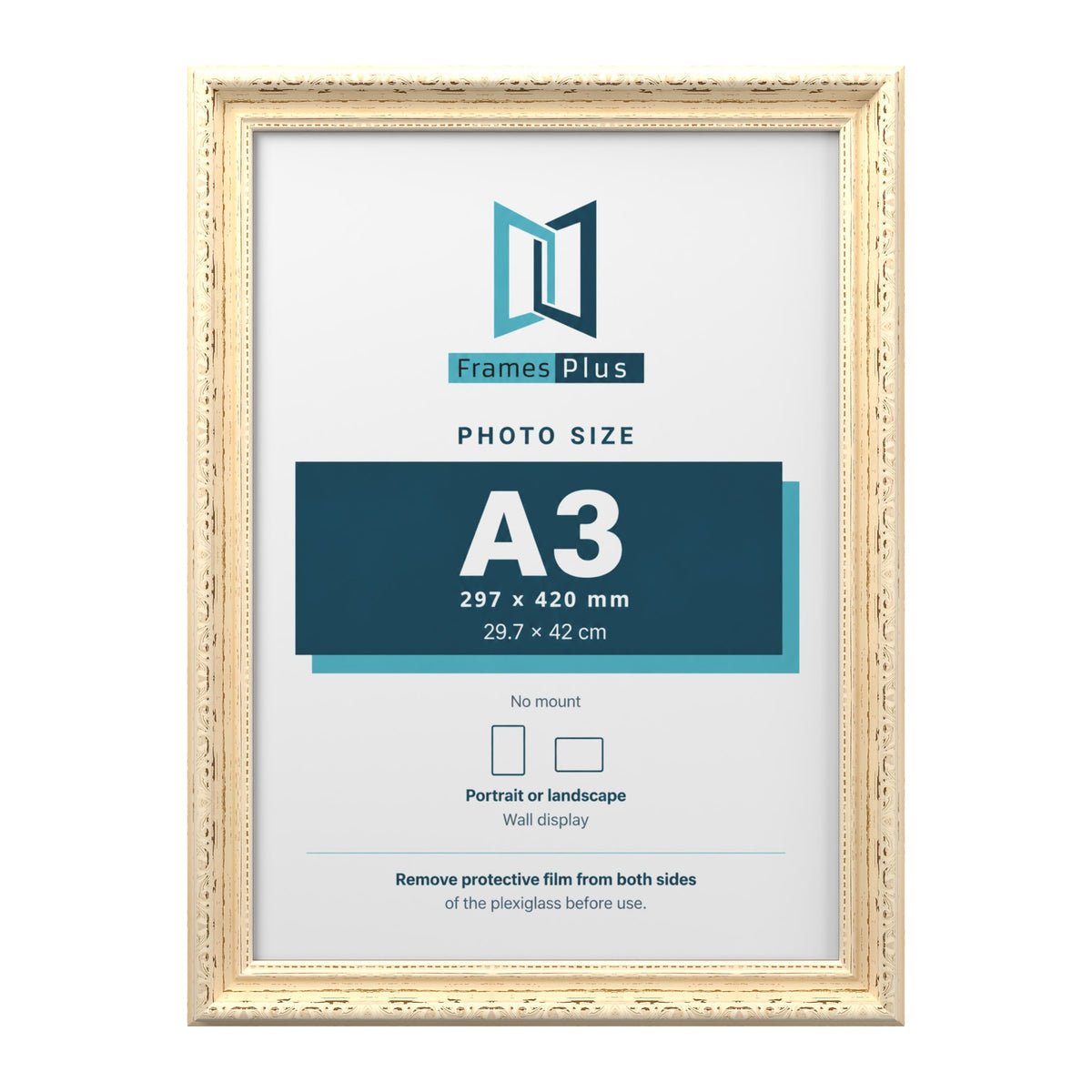 Louis Cream picture frame for an A3 photo