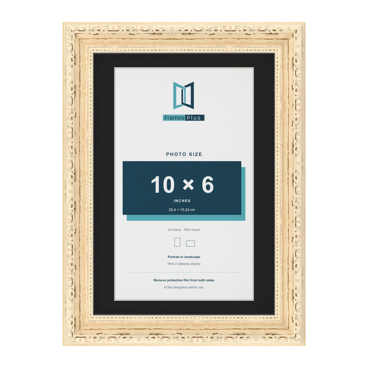Louis Cream A4 picture frame with a black mount for a 10 x 6 inch photo