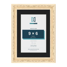 Louis Cream A4 picture frame with a black mount for a 9 x 6 inch photo