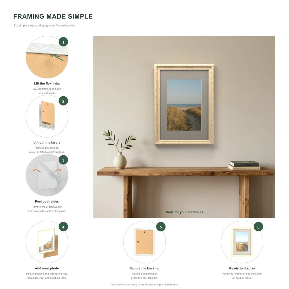 How to put a photo in a Louis Cream frame with a Dawn Grey mount in six steps