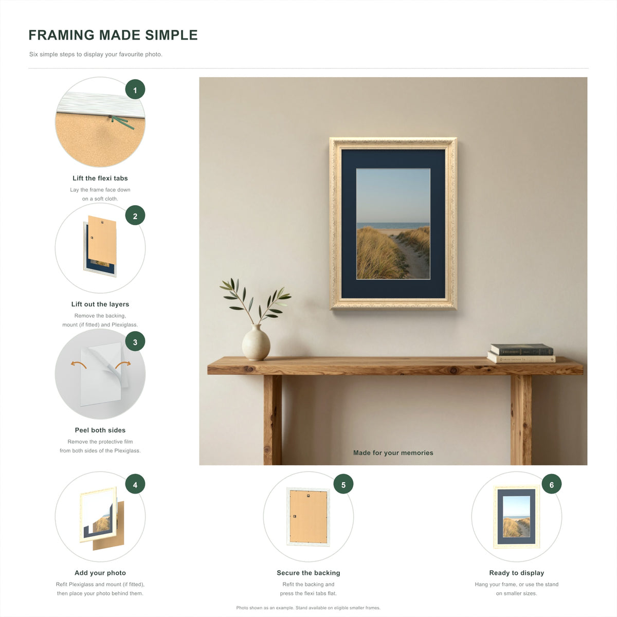 How to put a photo in a Louis Cream frame with a Pacific Blue mount in six steps