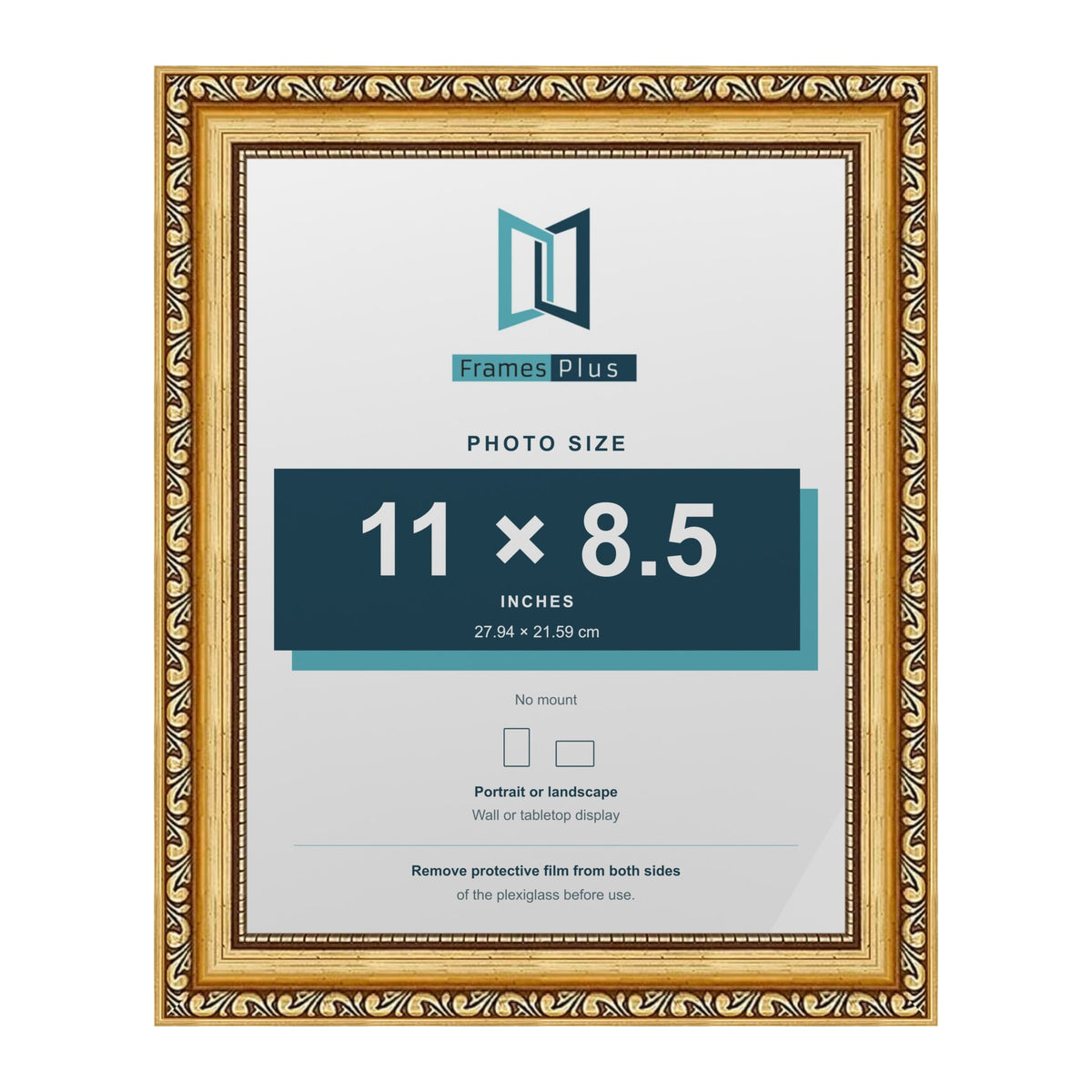 Louis Gold picture frame for an 11 x 8.5 inch photo