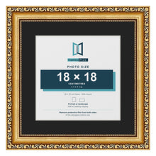 Louis Gold 25 x 25 cm picture frame with a black mount for an 18 x 18 cm photo