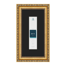 Louis Gold 30 x 15 cm picture frame with a black mount for a 20 x 5 cm photo