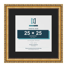 Louis Gold 35 x 35 cm picture frame with a black mount for a 25 x 25 cm photo