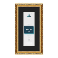 Louis Gold 40 x 20 cm picture frame with a black mount for a 30 x 10 cm photo