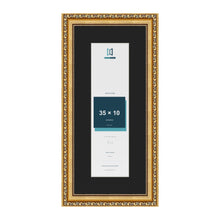 Louis Gold 45 x 20 cm picture frame with a black mount for a 35 x 10 cm photo