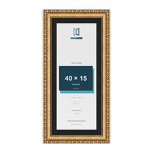 Louis Gold 45 x 20 cm picture frame with a black mount for a 40 x 15 cm photo