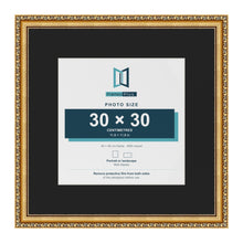 Louis Gold 45 x 45 cm picture frame with a black mount for a 30 x 30 cm photo