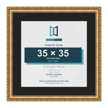 Louis Gold 45 x 45 cm picture frame with a black mount for a 35 x 35 cm photo