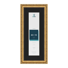 Louis Gold 50 x 20 cm picture frame with a black mount for a 40 x 10 cm photo