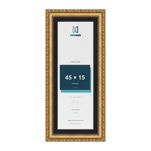 Louis Gold 50 x 20 cm picture frame with a black mount for a 45 x 15 cm photo