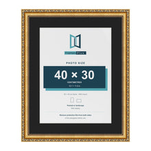 Louis Gold 50 x 40 cm picture frame with a black mount for a 40 x 30 cm photo