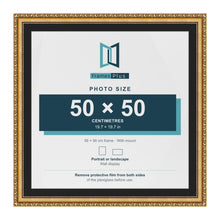 Louis Gold 56 x 56 cm picture frame with a black mount for a 50 x 50 cm photo