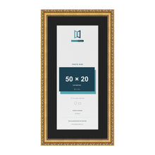 Louis Gold 60 x 30 cm picture frame with a black mount for a 50 x 20 cm photo
