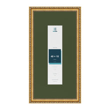 Louis Gold 60 x 30 cm picture frame with a green mount for a 40 x 10 cm photo
