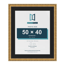 Louis Gold 60 x 50 cm picture frame with a black mount for a 50 x 40 cm photo
