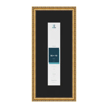 Louis Gold 70 x 30 cm picture frame with a black mount for a 50 x 10 cm photo