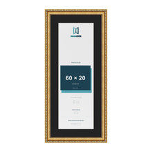 Louis Gold 70 x 30 cm picture frame with a black mount for a 60 x 20 cm photo