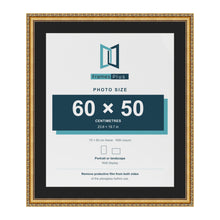 Louis Gold 70 x 60 cm picture frame with a black mount for a 60 x 50 cm photo
