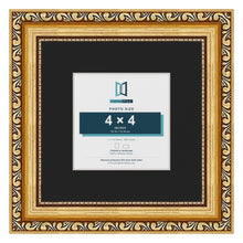Louis Gold 7 x 7 inch picture frame with a black mount for a 4 x 4 inch photo
