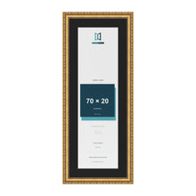 Louis Gold 80 x 30 cm picture frame with a black mount for a 70 x 20 cm photo