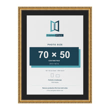 Louis Gold 80 x 60 cm picture frame with a black mount for a 70 x 50 cm photo