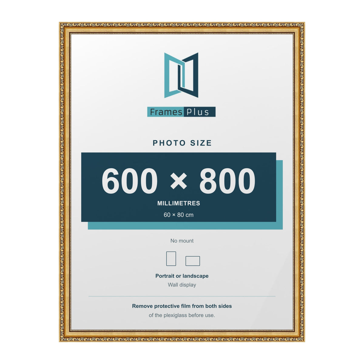 Louis Gold picture frame for an 80 x 60 cm photo