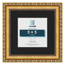 Louis Gold 8 x 8 inch picture frame with a black mount for a 5 x 5 inch photo