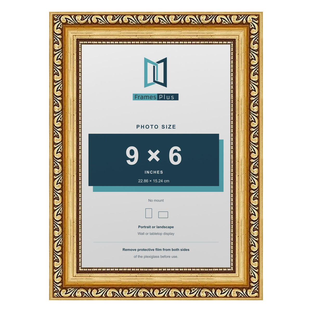 Louis Gold picture frame for a 9 x 6 inch photo