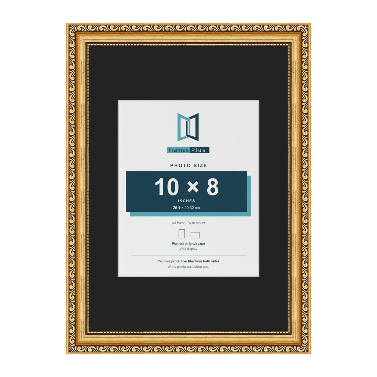 Louis Gold A3 picture frame with a black mount for a 10 x 8 inch photo