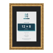 Louis Gold A3 picture frame with a black mount for a 12 x 8 inch photo