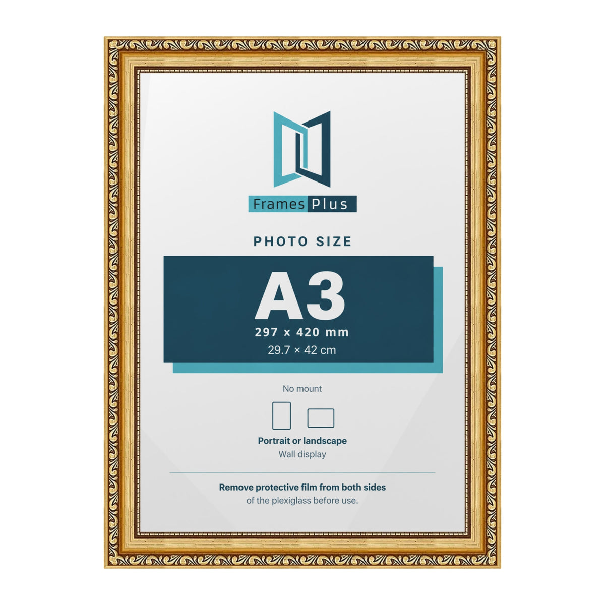 Louis Gold picture frame for an A3 photo