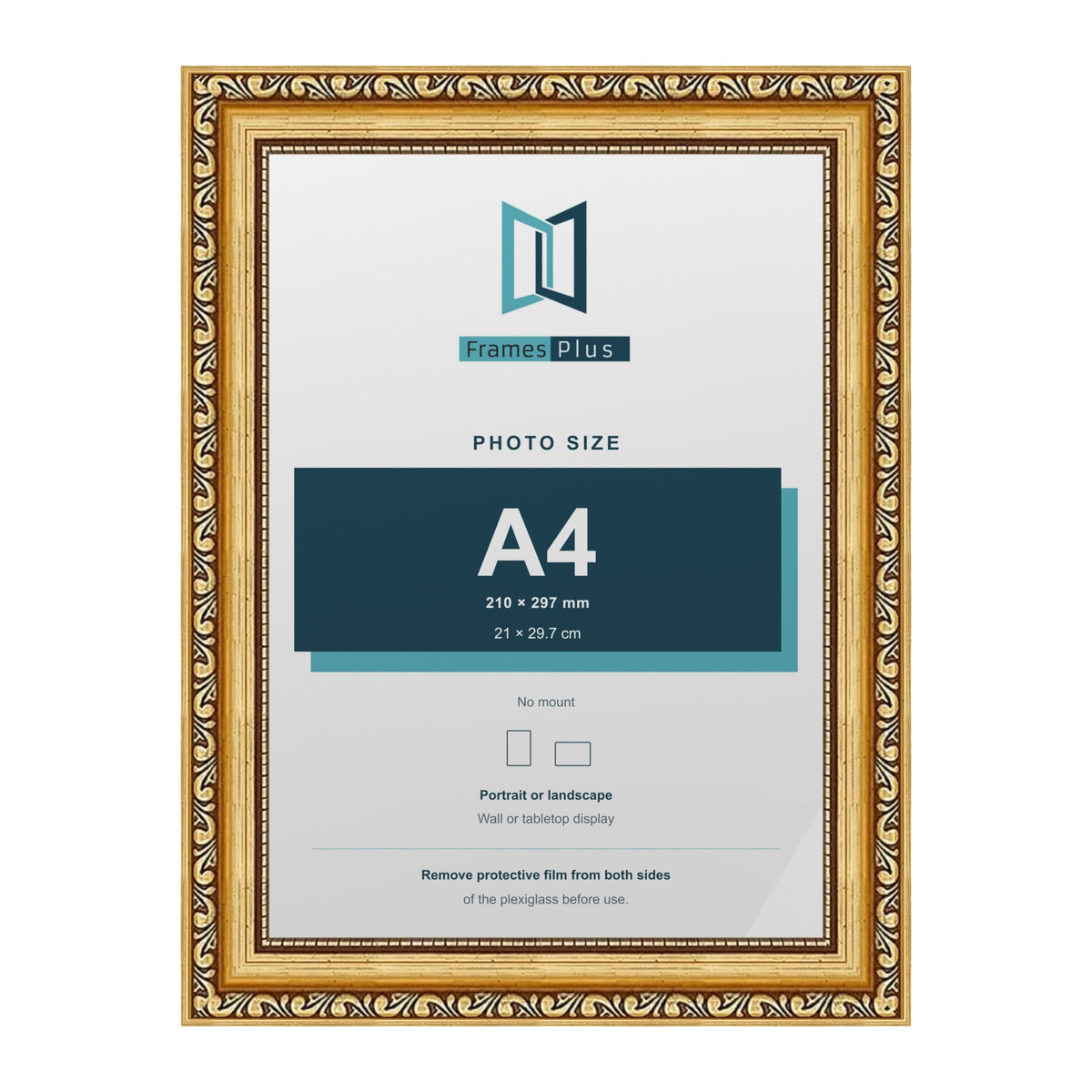 Louis Gold picture frame for an A4 photo