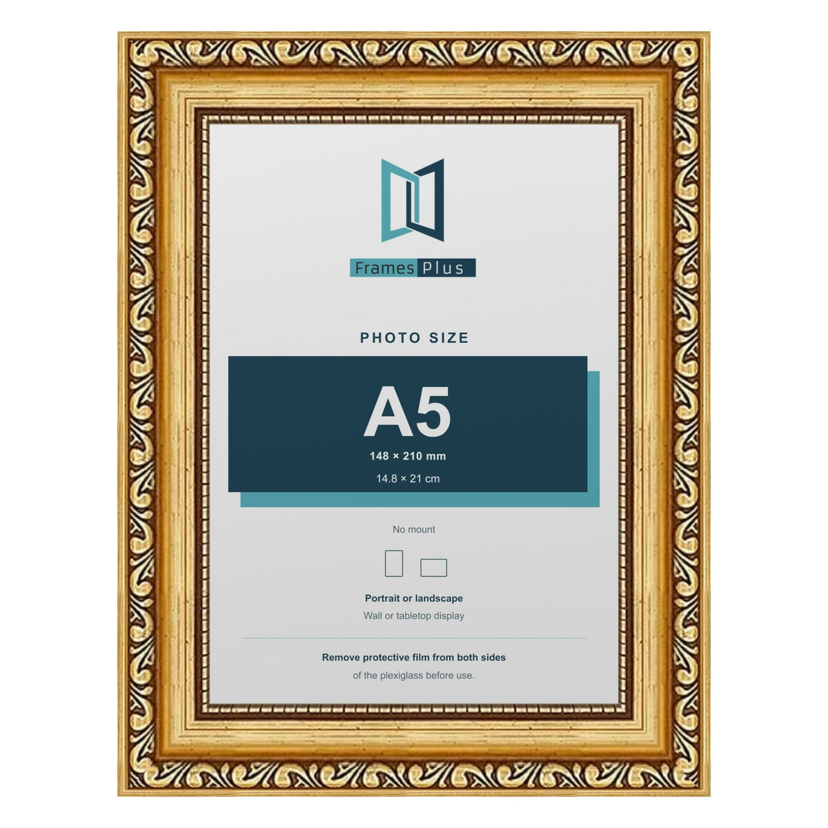 Louis Gold picture frame for an A5 photo