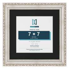 Louis Silver 10 x 10 inch picture frame with a black mount for a 7 x 7 inch photo