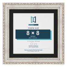 Louis Silver 10 x 10 inch picture frame with a black mount for an 8 x 8 inch photo
