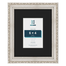 Louis Silver 10 x 8 inch picture frame with a black mount for a 6 x 4 inch photo