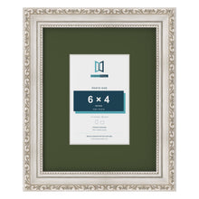 Louis Silver 10 x 8 inch picture frame with a green mount for a 6 x 4 inch photo