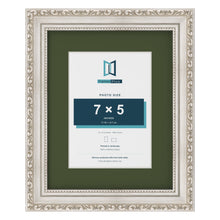 Louis Silver 10 x 8 inch picture frame with a green mount for a 7 x 5 inch photo