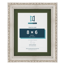 Louis Silver 10 x 8 inch picture frame with a green mount for an 8 x 6 inch photo