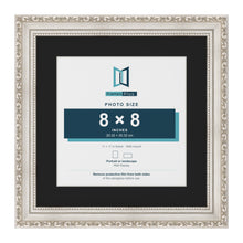 Louis Silver 11 x 11 inch picture frame with a black mount for an 8 x 8 inch photo