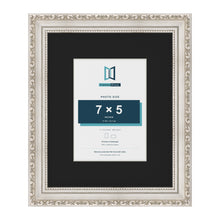 Louis Silver 11 x 9 inch picture frame with a black mount for a 7 x 5 inch photo