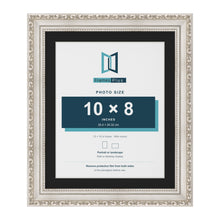 Louis Silver 12 x 10 inch picture frame with a black mount for a 10 x 8 inch photo
