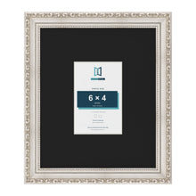 Louis Silver 12 x 10 inch picture frame with a black mount for a 6 x 4 inch photo